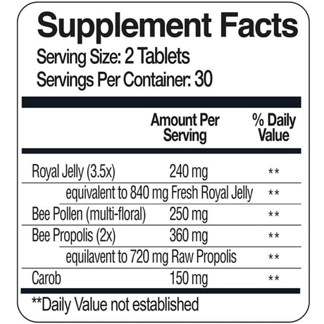 BeeAndYou Royal Jelly Bee Pollen Propolis - 60 Tabletas - Haz Tu Pedido