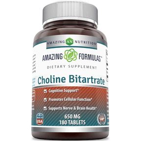 Amazing Nutrition Choline Bitartrate 650 mg - 180 Tabletas - Haz Tu Pedido