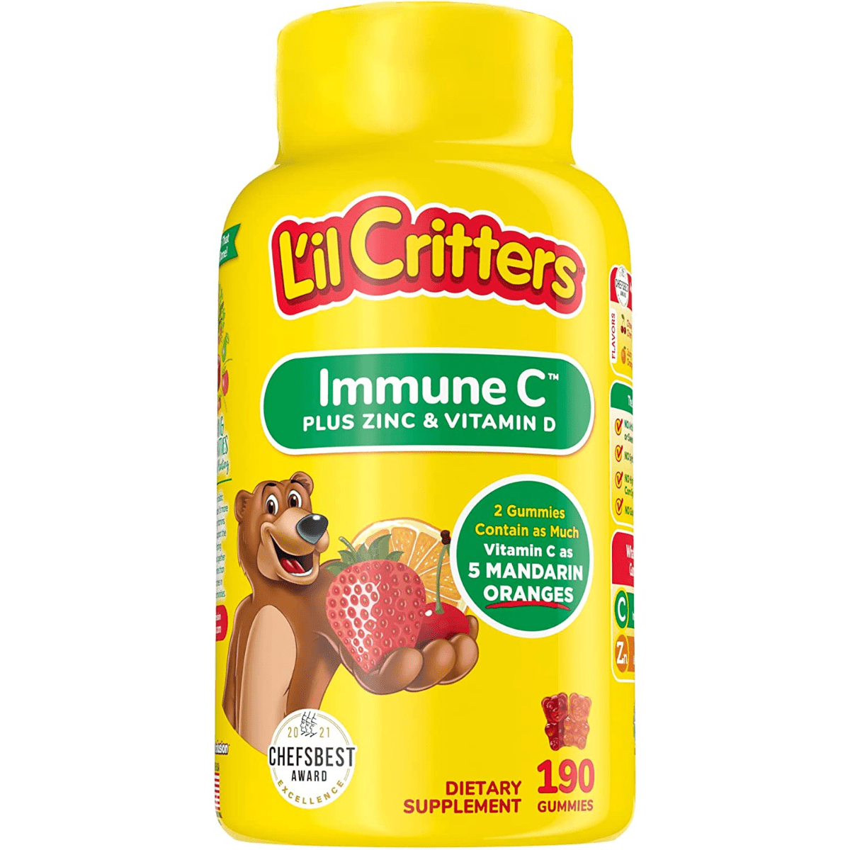 Lil Critters Inmune C Plus Zinc & D3 - 190 Gomitas - Haz Tu Pedido