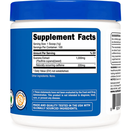 Nutricost Guaraná Powder - 100 g - Haz Tu Pedido