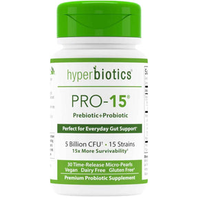 Hyperbiotics Probiótico PRO-15: Ideal Para El Soporte Diario Del Sistema Digestivo 5 Mil Millones CFU - 30 Microperlas de Liberación Prolongada - Haz Tu Pedido