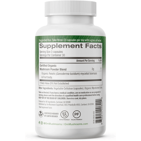 Om Mushroom Superfood Mushroom Reishi - 90 Cápsulas Vegetales - Haz Tu Pedido
