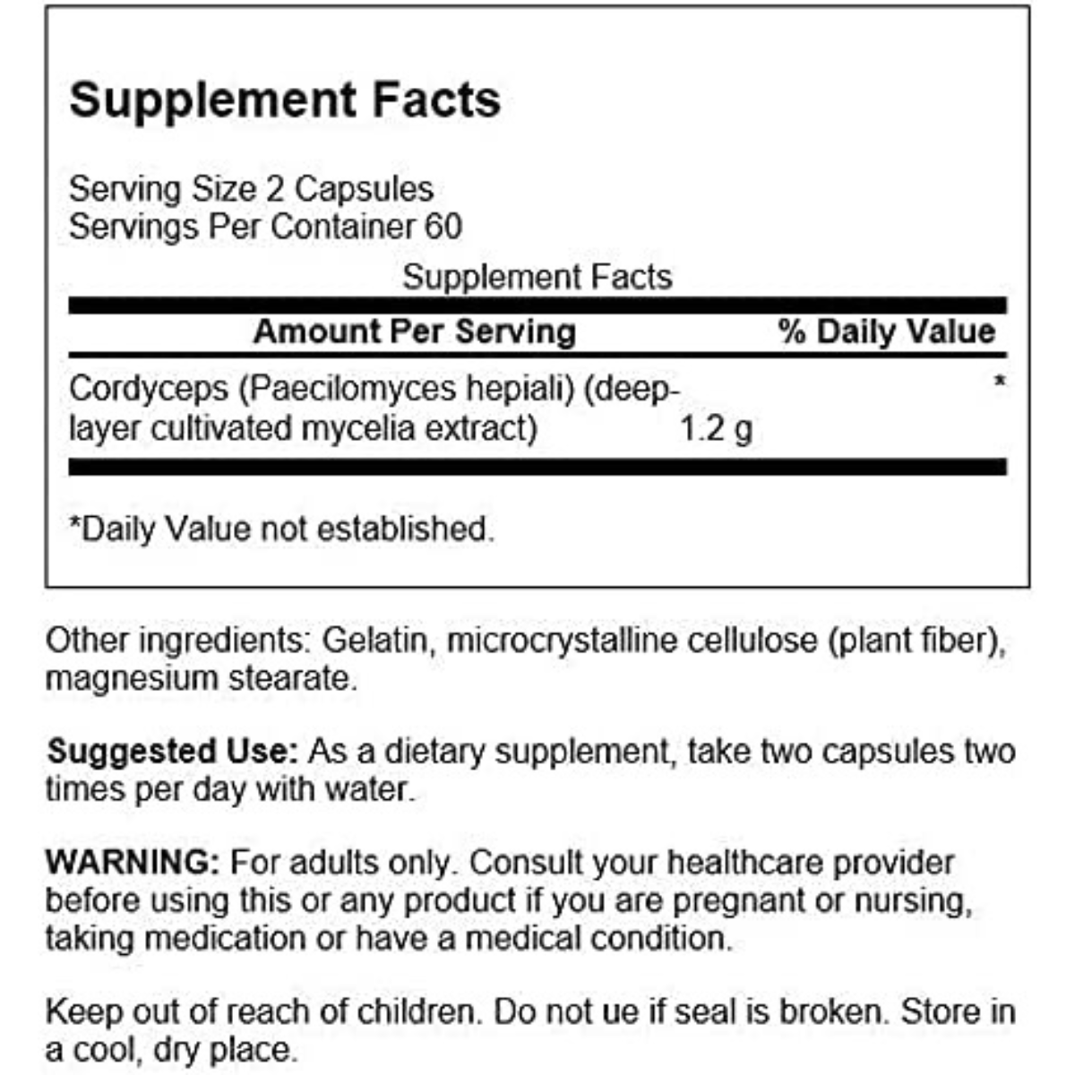 Swanson Mushroom Cordyceps - 120 Cápsulas - Haz Tu Pedido