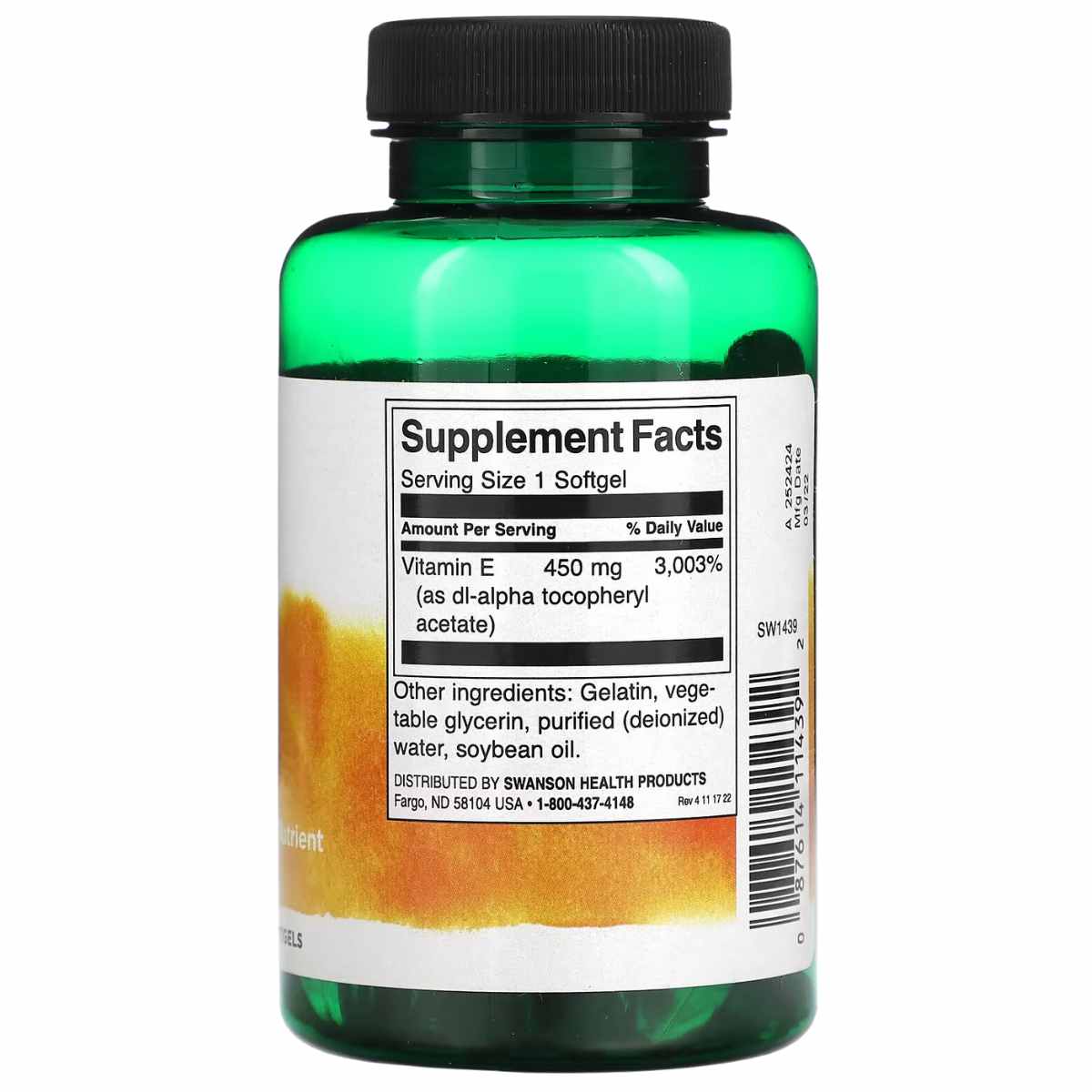 Swanson Vitamina E - 60 Cápsulas Blandas - Haz Tu Pedido