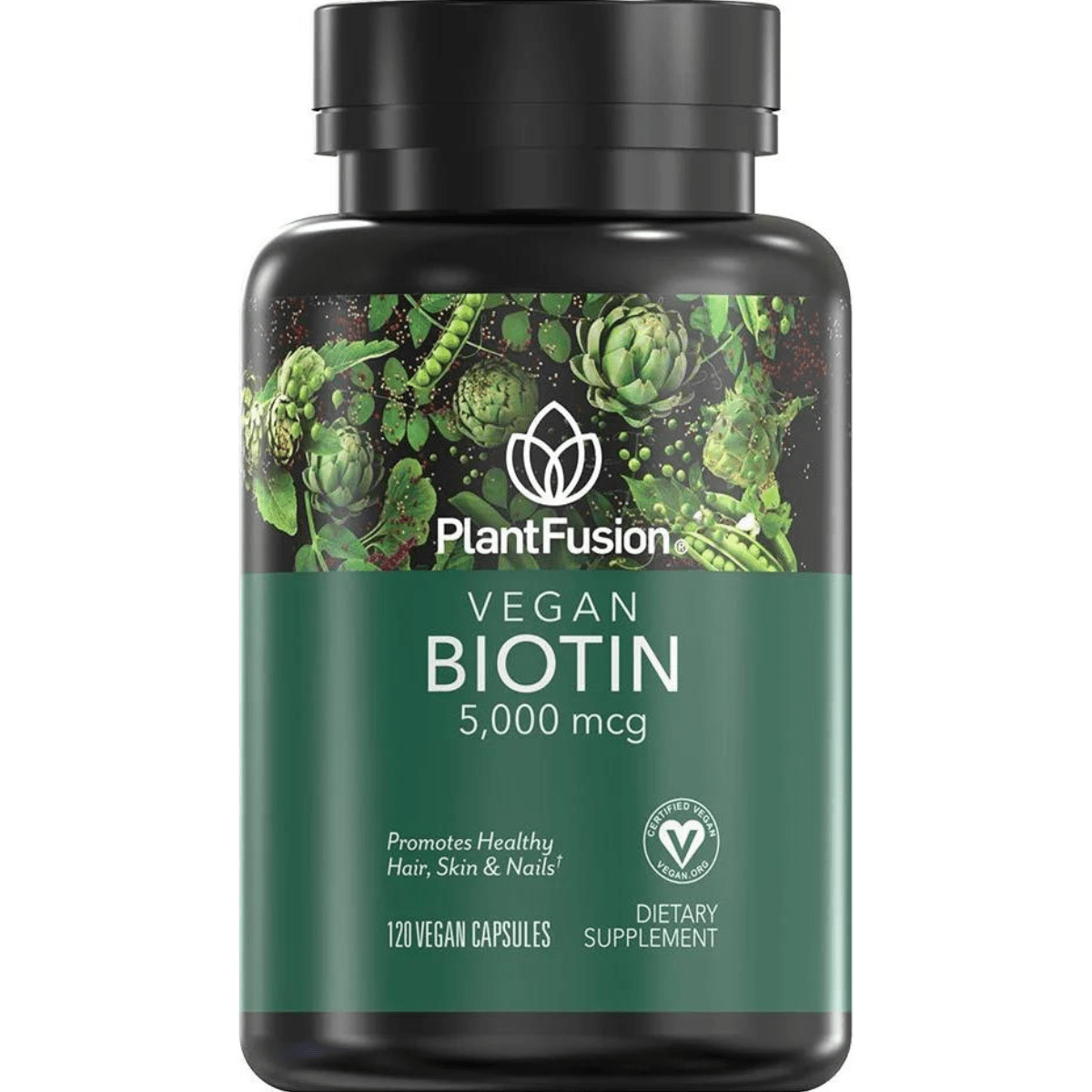 PlantFusion Vegan Biotin 5000 mcg - 120 Cápsulas Veganas - Haz Tu Pedido