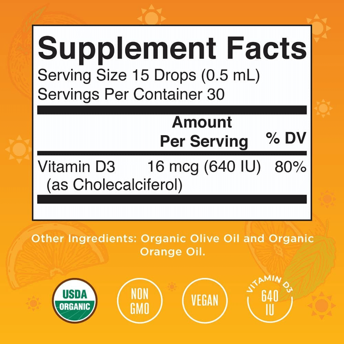 MaryRuth Organics Vitamin D3 For Children - Naranja - 15 ml - Haz Tu Pedido