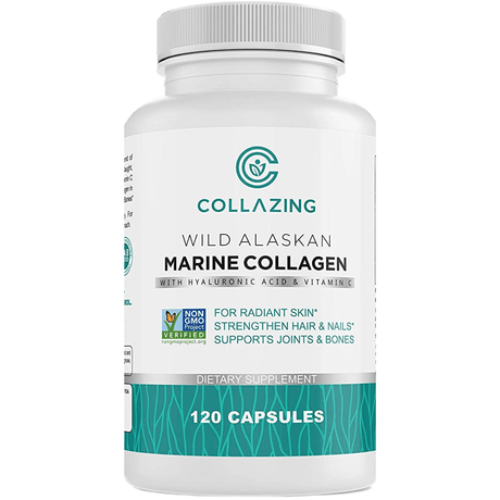 Collazing Wild Alaskan Marine Collagen With Hyaluronic Acid And Vitamin C - 120 Cápsulas - Haz Tu Pedido