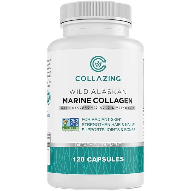 Collazing Wild Alaskan Marine Collagen With Hyaluronic Acid And Vitamin C - 120 Cápsulas - Haz Tu Pedido
