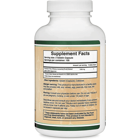 Double Wood Tribulus Extract 1000 mg - 210 Cápsulas - Haz Tu Pedido