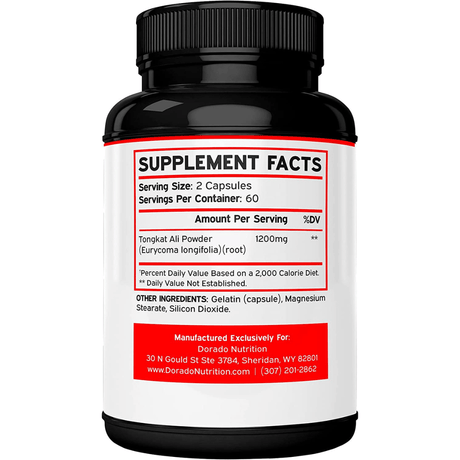 Dorado Nutrition Tongkat Ali Extract - 120 Cápsulas - Haz Tu Pedido