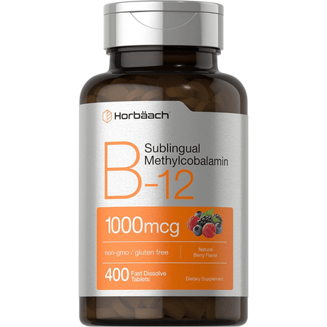 Horbaach Vitamin B12 Sublingual 1000 mcg - Bayas - 400 Tabletas de disolución rápida - Haz Tu Pedido