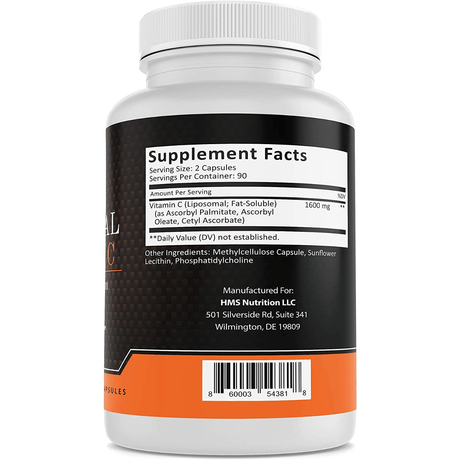 HMS Nutrition Liposomal Vitamin C 1600 mg - 180 Cápsulas - Haz Tu Pedido