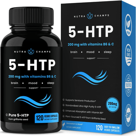 NutraChamps 5-HTP - 120 Cápsulas Vegetales - Haz Tu Pedido