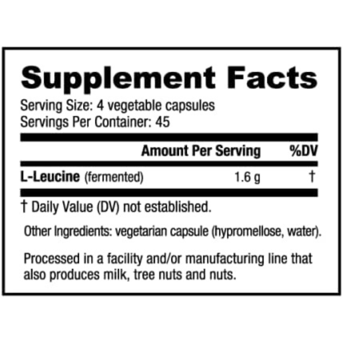 NutraBio L-Leucine - 180 Cápsulas - Haz Tu Pedido