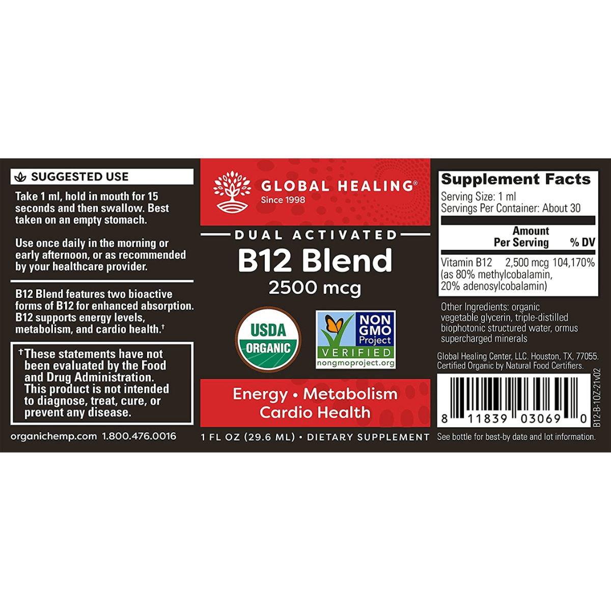 Global Healing Center Vitamin B12 Blend - Haz Tu Pedido