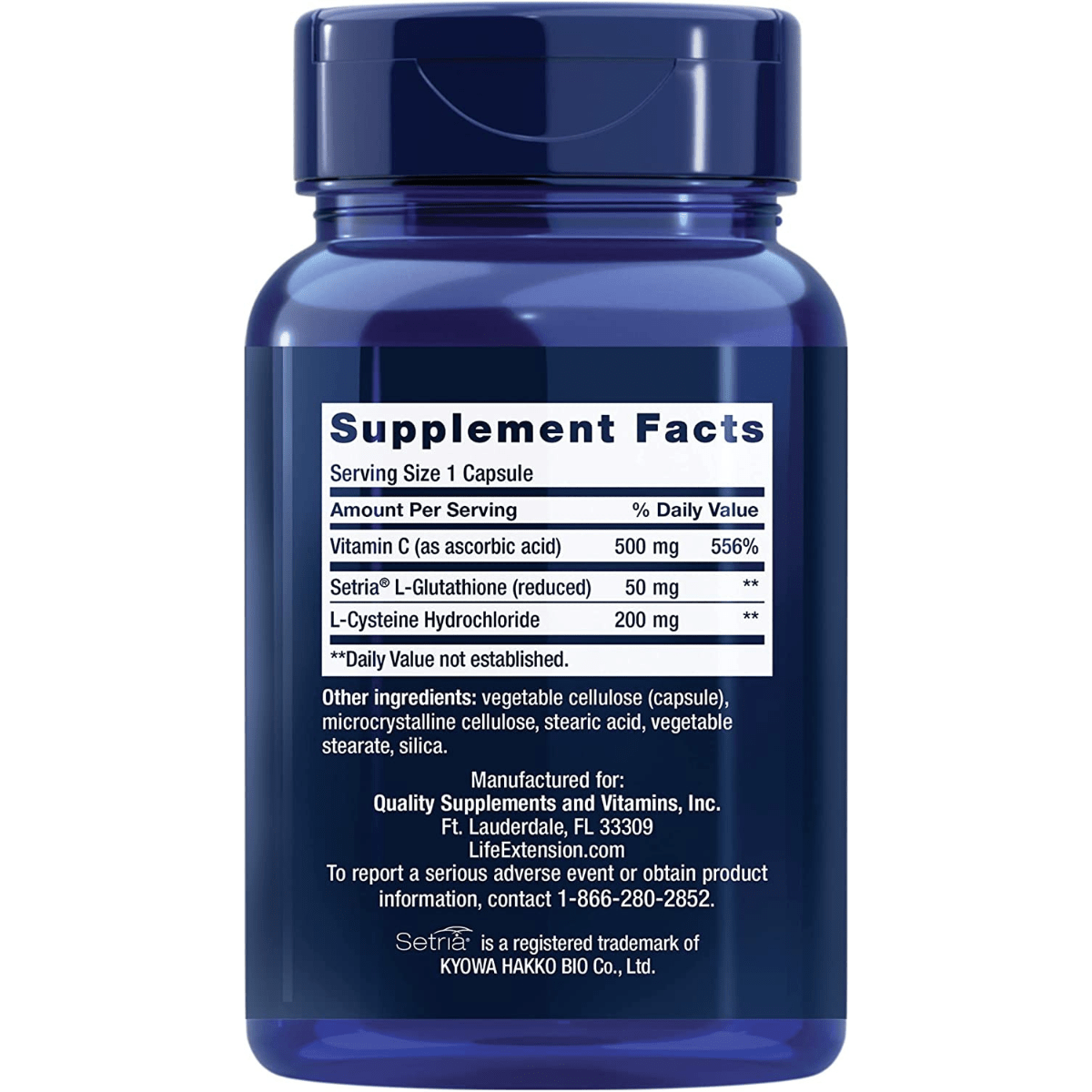 Life Extension Glutathione, Cysteine & C - 100 Cápsulas - Haz Tu Pedido