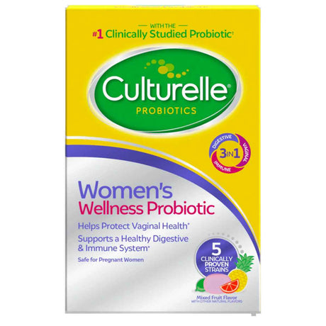 Culturelle Probiótico para el Bienestar de la Mujer - Sabor Fruta Mezclada - 60 Tabletas Masticable - Haz Tu Pedido