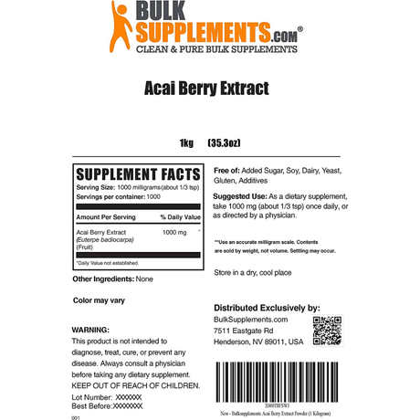 BulkSupplements Acai Berry Extract Powder - Haz Tu Pedido