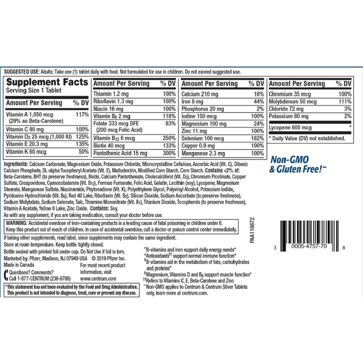 Centrum Multivitamin for Men - 250 Tabletas - Haz Tu Pedido