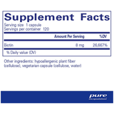 Pure Encapsulations Biotina 8 mg - Haz Tu Pedido
