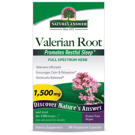 Natures Answer Raíz de valeriana 1,500 mg - 180 Cápsulas Vegetarianas - Haz Tu Pedido