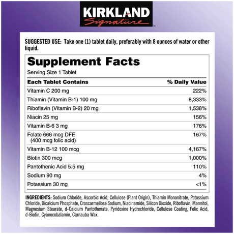 Kirkland Signature Super Complejo B con Electrolitos - 500 Tabletas - Haz Tu Pedido