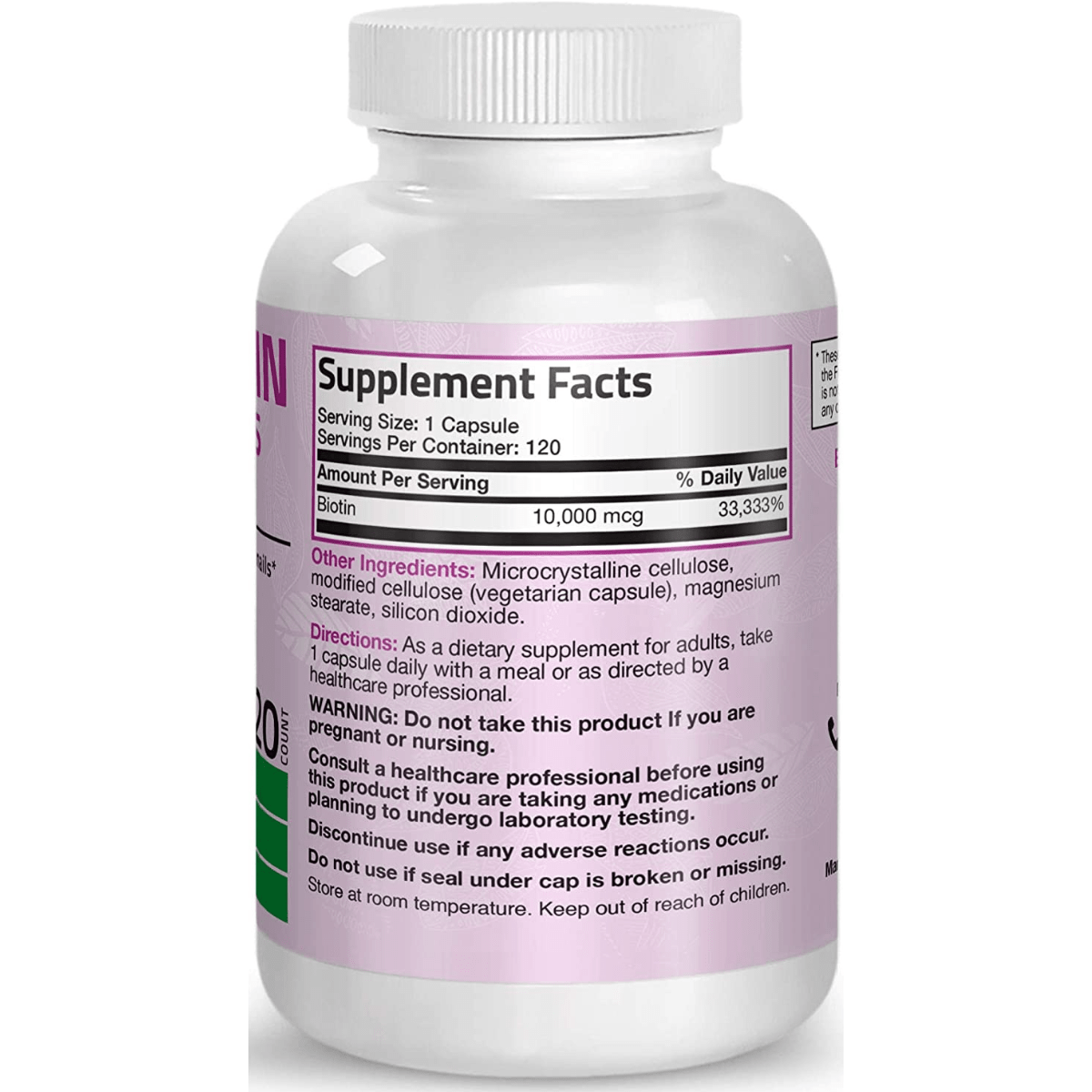 Bronson Biotina 10,000 mcg - 120 Cápsulas Vegetarianas - Haz Tu Pedido