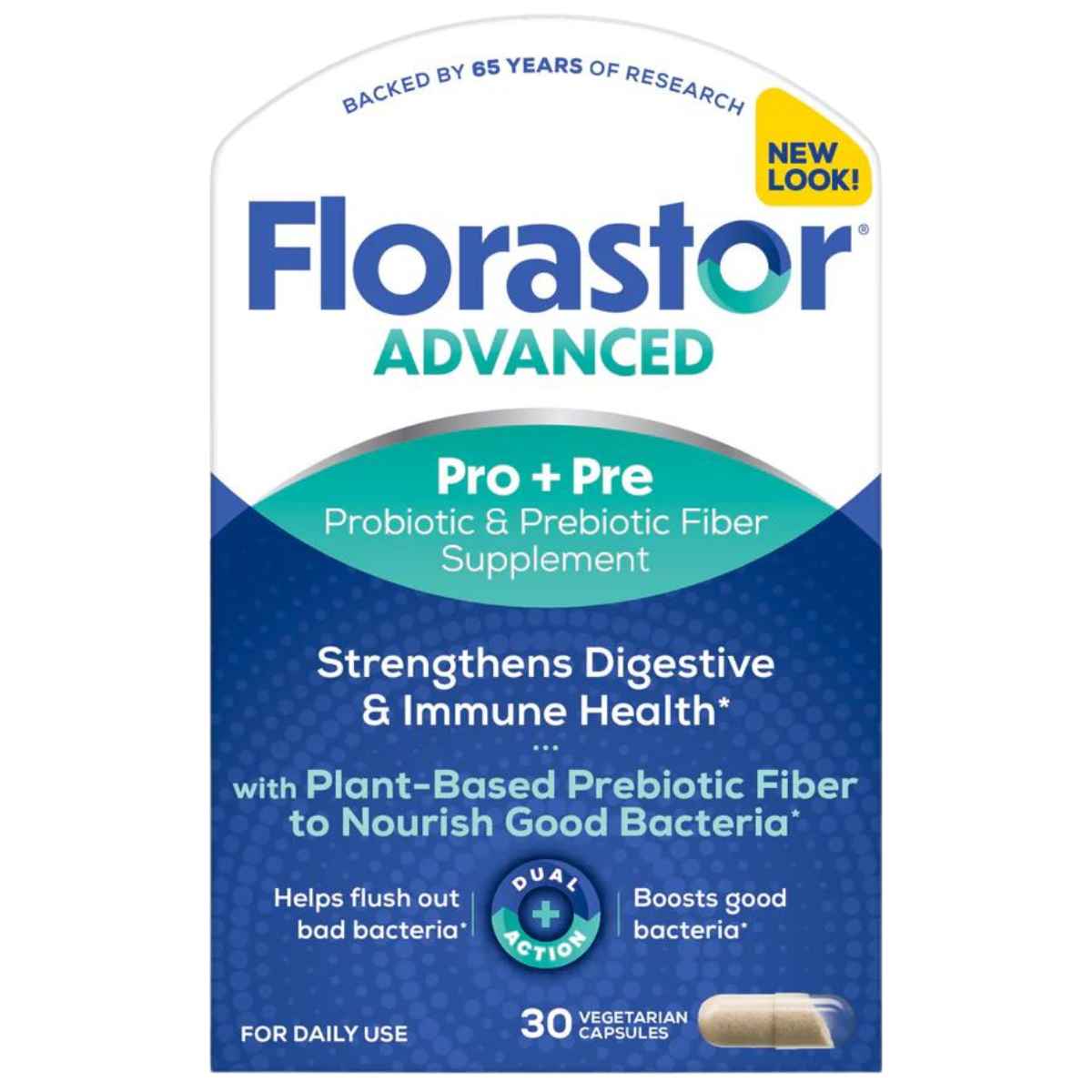 Florastor Suplemento Avanzado de Probióticos y Fibra Prebiótica - 30 Cápsulas Vegetarianas - Haz Tu Pedido