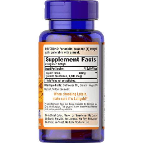Puritans Pride Luteina 40 mg - 120 Cápsulas Blandas - Haz Tu Pedido