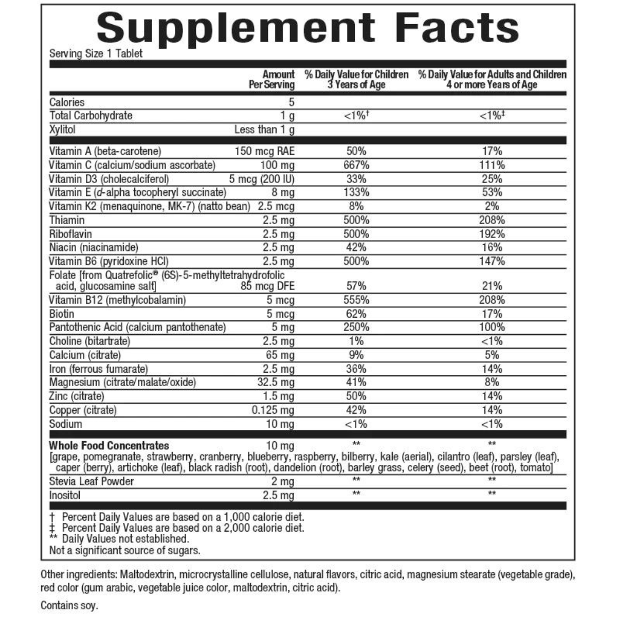 Natural Factors Multivitamínico y Minerales - Baya de la selva - 60 Tabletas Masticable - Haz Tu Pedido