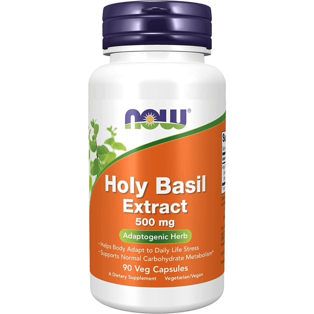 NOW Foods Extracto de Albahaca Sagrada 500 mg - 90 Cápsulas Veganas - Haz Tu Pedido