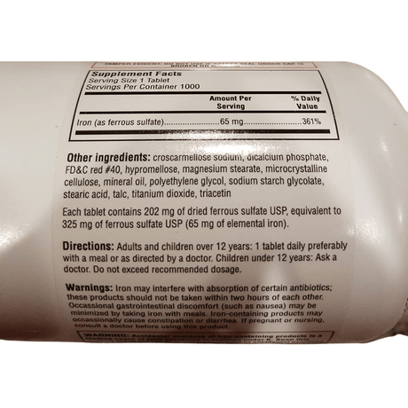 Pharbest Sulfato Ferroso 325 mg - 1000 Tabletas - Haz Tu Pedido
