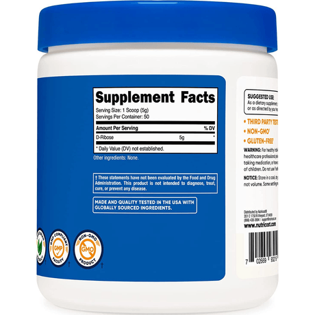 Nutricost D-Ribosa - 250 g - Haz Tu Pedido