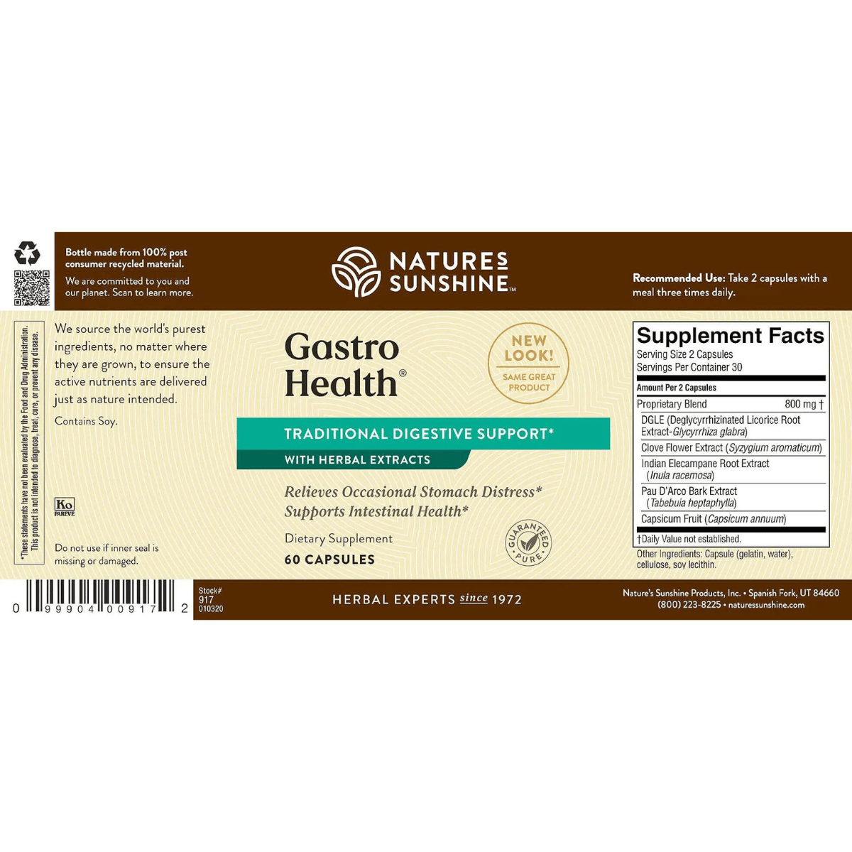 Nature's Sunshine Gastro Health - 60 Cápsulas - Haz Tu Pedido