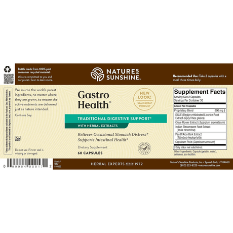 Nature's Sunshine Gastro Health - 60 Cápsulas - Haz Tu Pedido