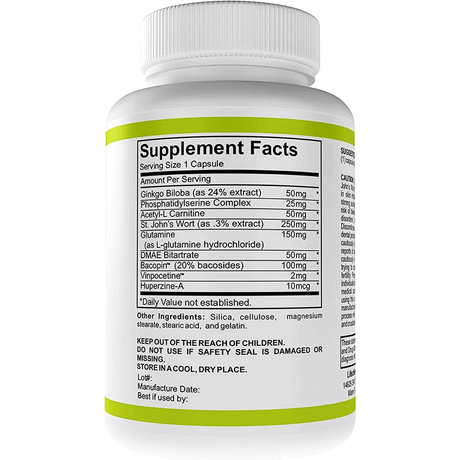 Puridian Nootropico Vitaminas para El Cerebro - 30 Cápsulas - Haz Tu Pedido