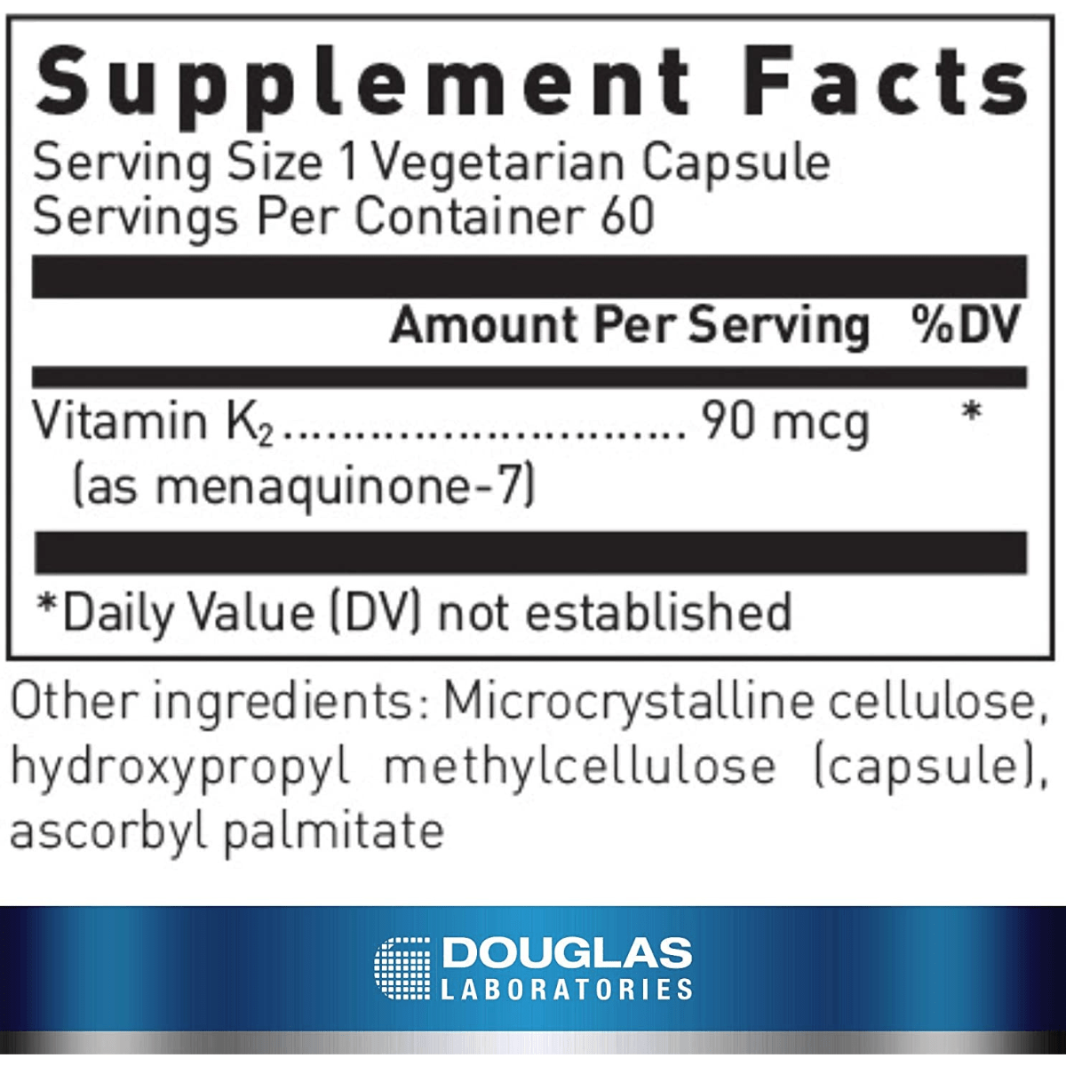 Douglas Laboratories Vitamina K2 - 60 Cápsulas Vegetarianas - Haz Tu Pedido