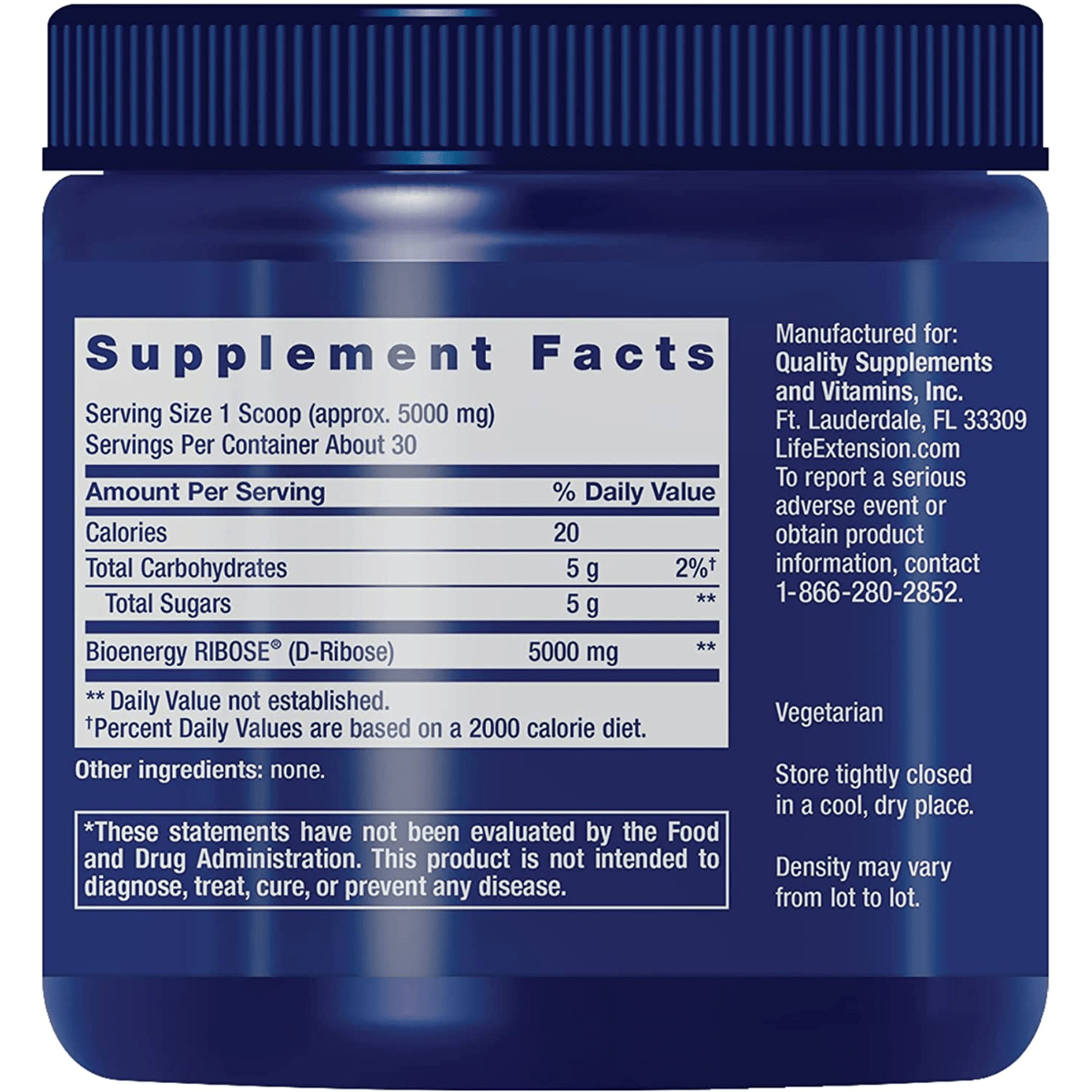 Life Extension D - Ribosa - 150 g - Haz Tu Pedido