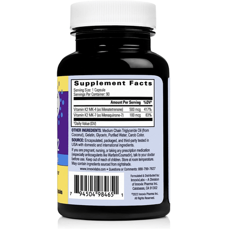 Innovative Labs Vitamina k2 Espectro completo - 90 Cápsulas - Haz Tu Pedido