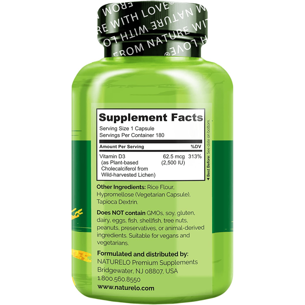 Naturelo Vitamina D3 2500 IU - Haz Tu Pedido