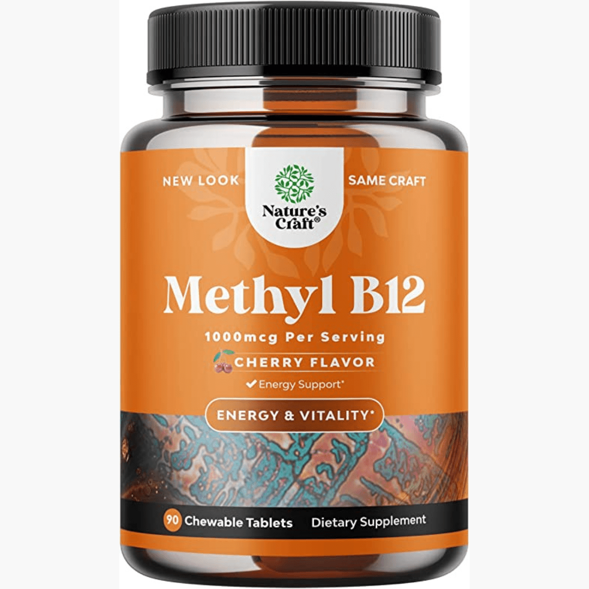 Natures Craft Vitamina B12 1000 mcg - Bayas de Cereza - 90 Tabletas Masticable - Haz Tu Pedido
