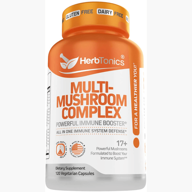 Herbtonics Multi Mushrooms Immune Defense Support - 120 Cápsulas Vegetarianas - Haz Tu Pedido