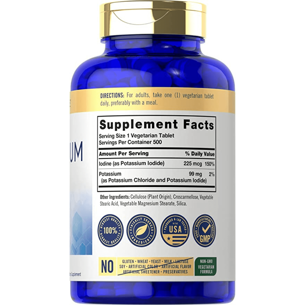Potasio - 99 mg - 500 Tabletas - Haz Tu Pedido