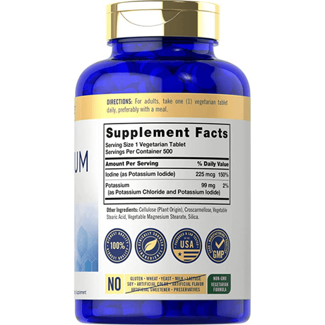 Potasio - 99 mg - 500 Tabletas - Haz Tu Pedido