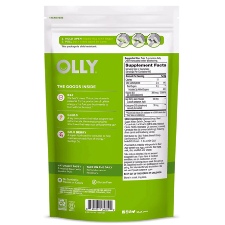 OLLY Vitamina B12 Con CoQ10 Energía Diaria - Maracuyá - Haz Tu Pedido
