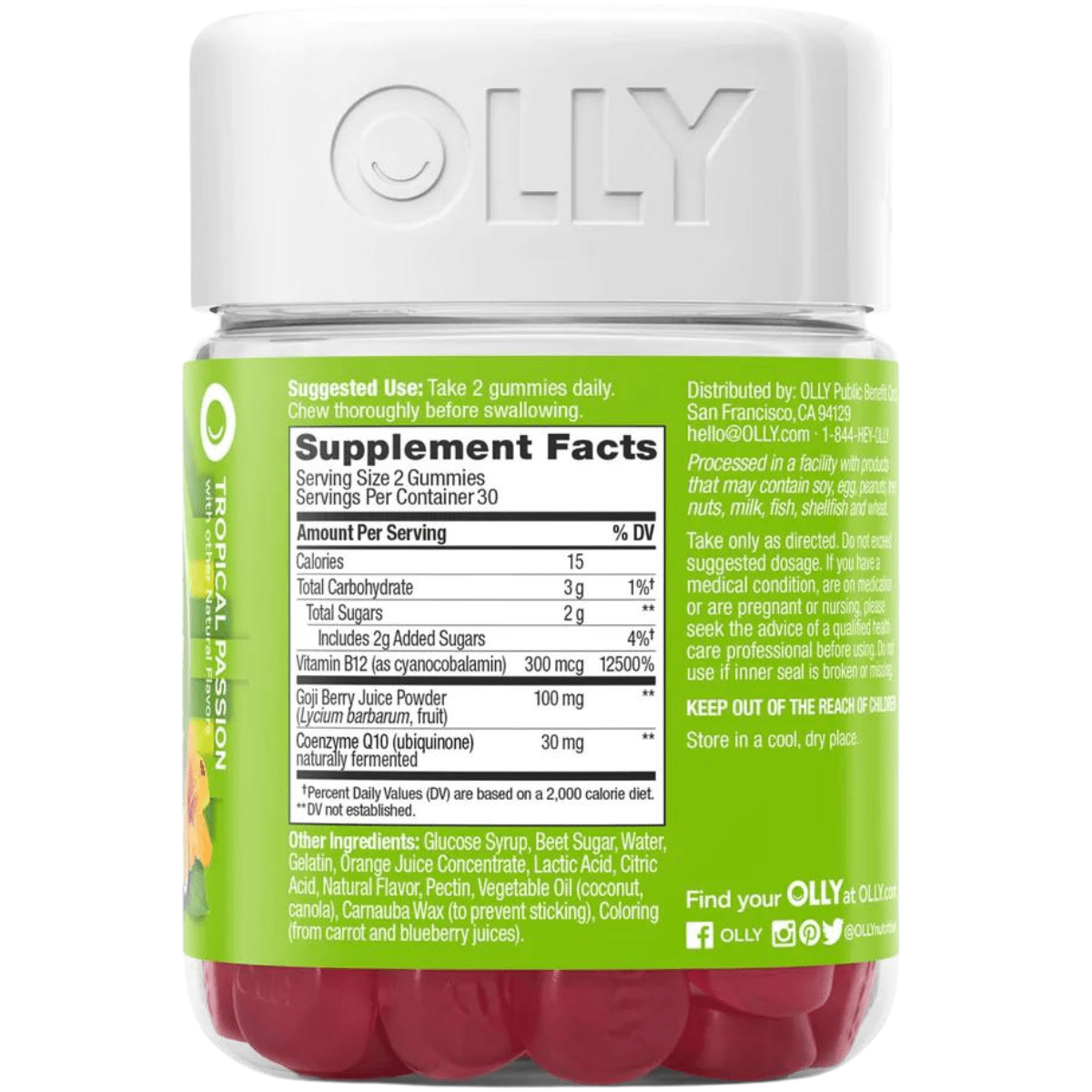 OLLY Vitamina B12 Con CoQ10 Energía Diaria - Maracuyá - Haz Tu Pedido