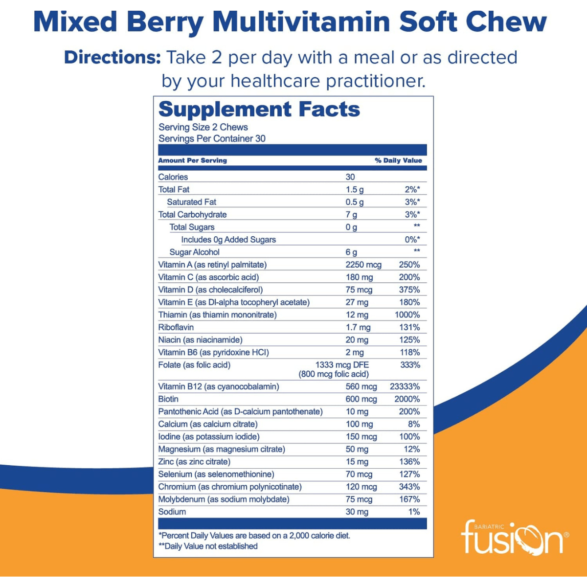 Bariatric Fusion Multivitamínico Bariátrico - 60 Masticables - Haz Tu Pedido