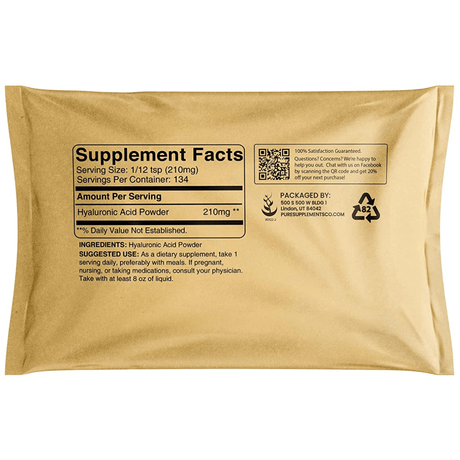 Pure Organic Ingredients Ácido Hialurónico 210 mg - Haz Tu Pedido