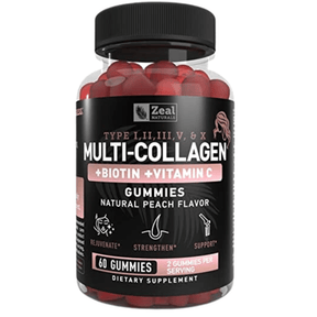 Zeal Naturals Multi Colágeno con Biotina - Melocotón - 60 Gomitas - Haz Tu Pedido