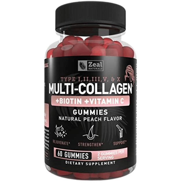 Zeal Naturals Multi Colágeno con Biotina - Melocotón - 60 Gomitas - Haz Tu Pedido